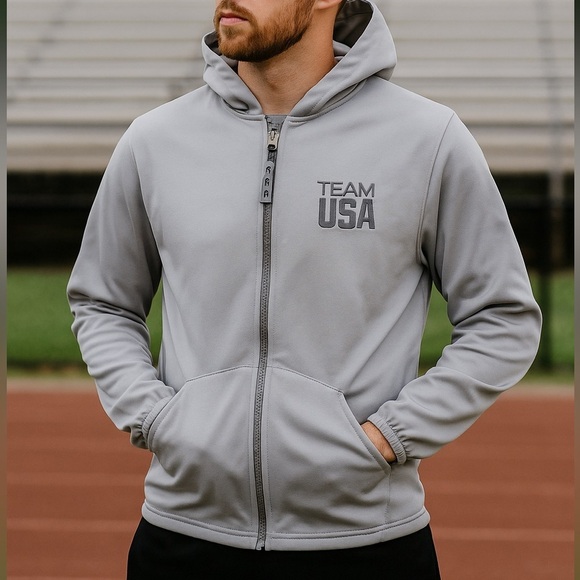 United States Olympic Committee Other - Vintage 90s Team USA Olympic Full Zip Hoodie M Made in USA Jacket